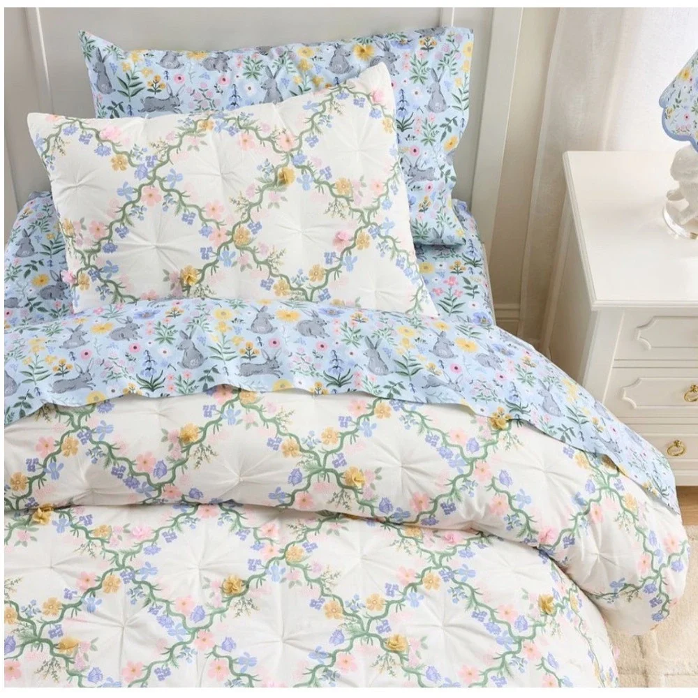 Pottery Barn Kids Rifle Paper Floral Trellis Quilt